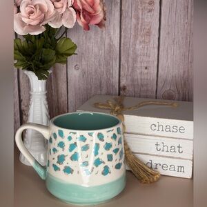 Teal Speckled Coffee Mug ☕ Aesthetic Ceramic Cup Cozy Kitchen Farmhouse